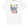 Große Größen - T-Shirt mit Grafik „Football + Festivals“ in Weiß