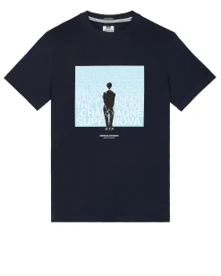 Große Größen - T-Shirt mit Grafik „Supernova“ Marineblau/Blau