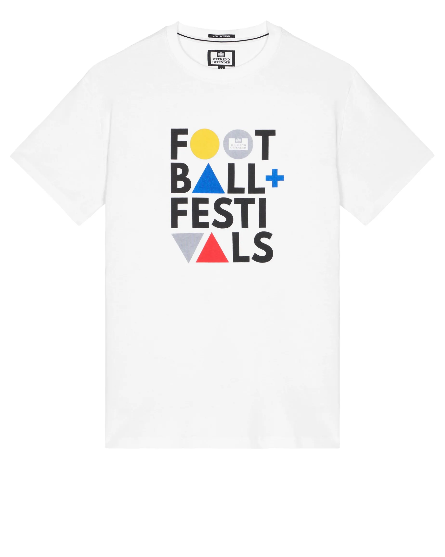 Große Größen - T-Shirt mit Grafik „Football + Festivals“ in Weiß