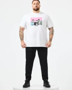 Große Größen - T-Shirt mit Grafik „Diego“ in Weiß