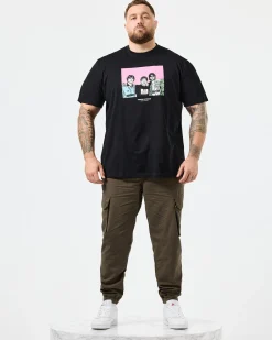 Große Größen - T-Shirt mit Grafik „Diego“ in Schwarz