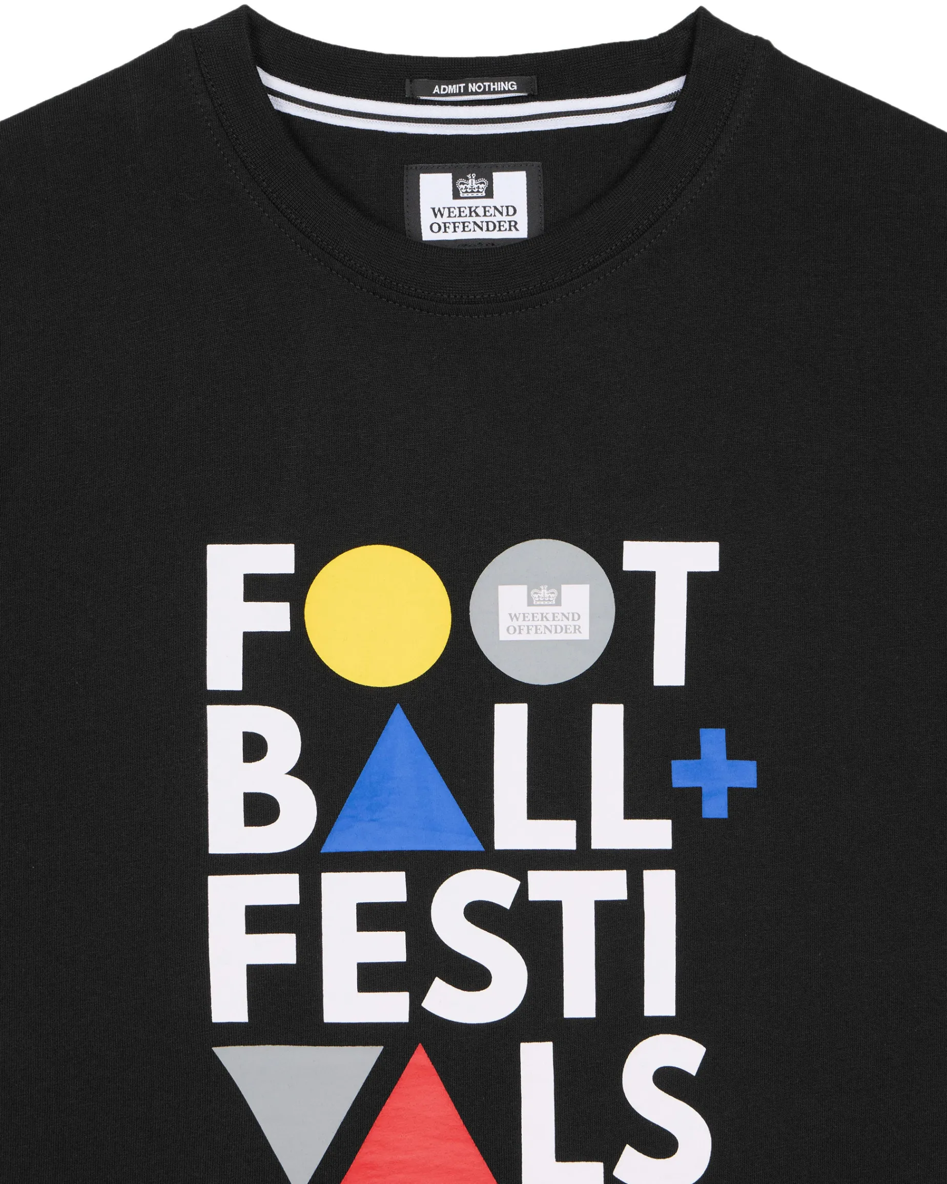 Große Größen - T-Shirt mit Grafik „Football + Festivals“ in Schwarz