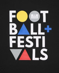 Große Größen - T-Shirt mit Grafik „Football + Festivals“ in Schwarz