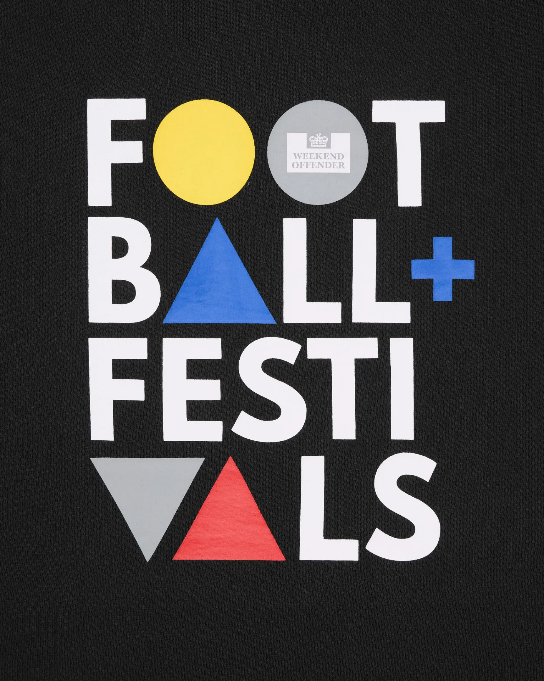 Große Größen - T-Shirt mit Grafik „Football + Festivals“ in Schwarz