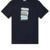 Große Größen - T-Shirt mit Tapes-Grafik in Marineblau