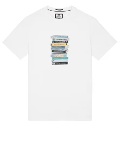 Große Größen - T-Shirt mit Tapes-Grafik Weiß