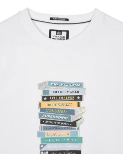 Große Größen - T-Shirt mit Tapes-Grafik Weiß