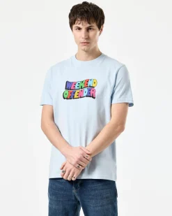 Hallelujah Grafik T-Shirt Ozeanwelle Blau
