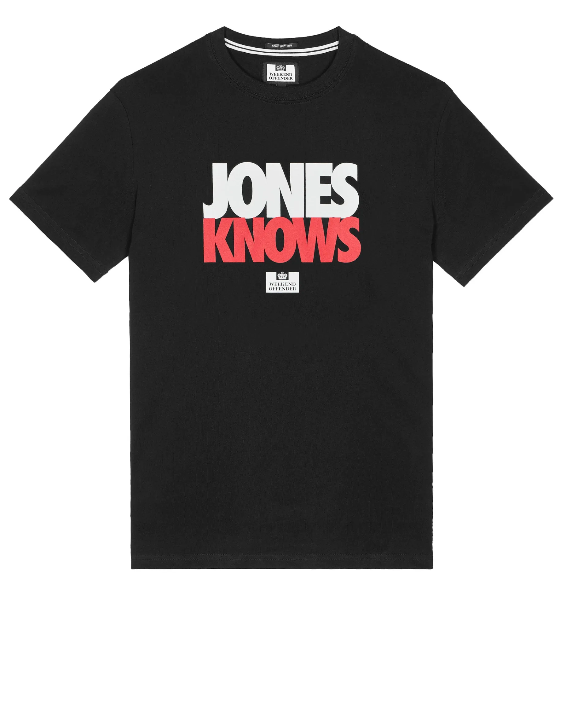 Jones Knows Grafik-T-Shirt Schwarz