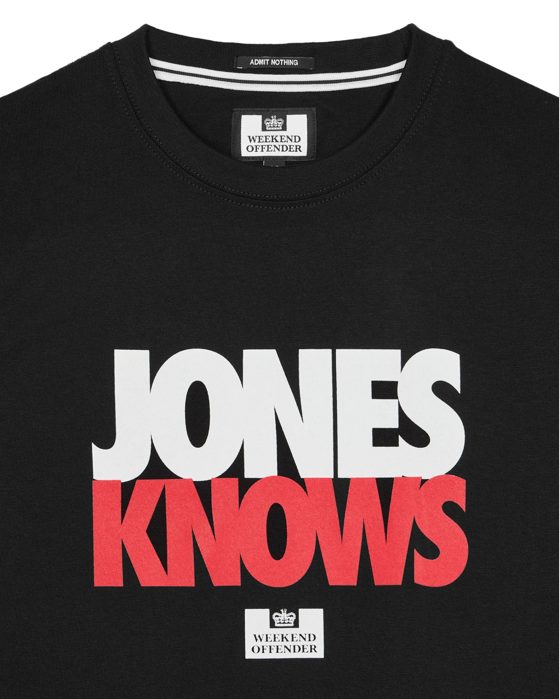 Jones Knows Grafik-T-Shirt Schwarz