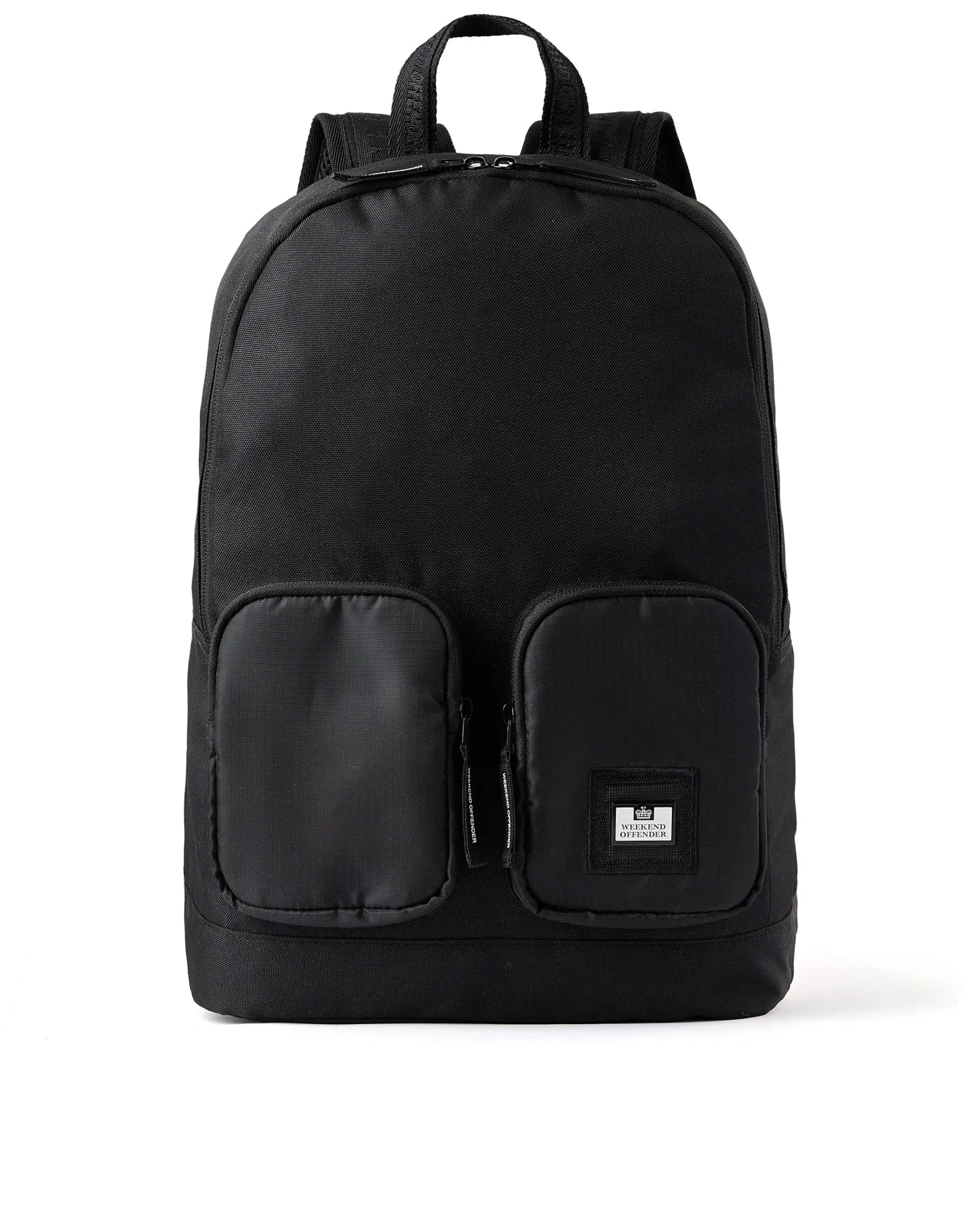 Klassischer Rucksack Schwarz Ripstop