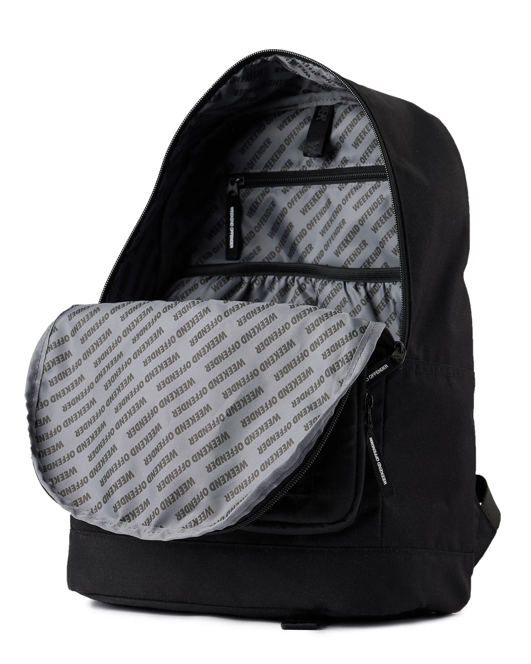 Klassischer Rucksack Schwarz Ripstop
