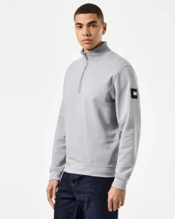 Kraviz – Sweatshirt mit Viertelreißverschluss, Rauchgrau