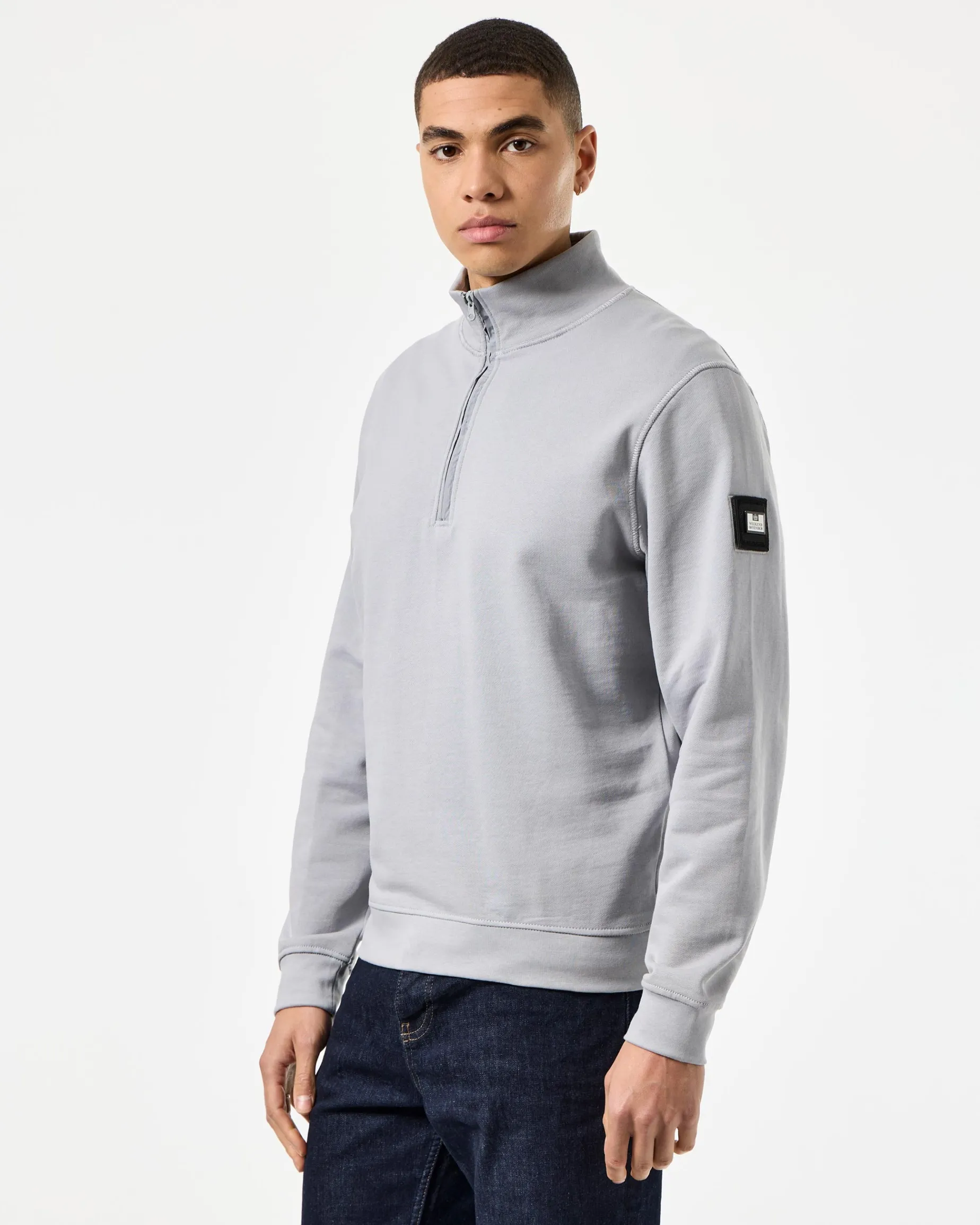 Kraviz – Sweatshirt mit Viertelreißverschluss, Rauchgrau