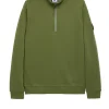 Kraviz Sweatshirt mit Viertelreißverschluss Sapling Green