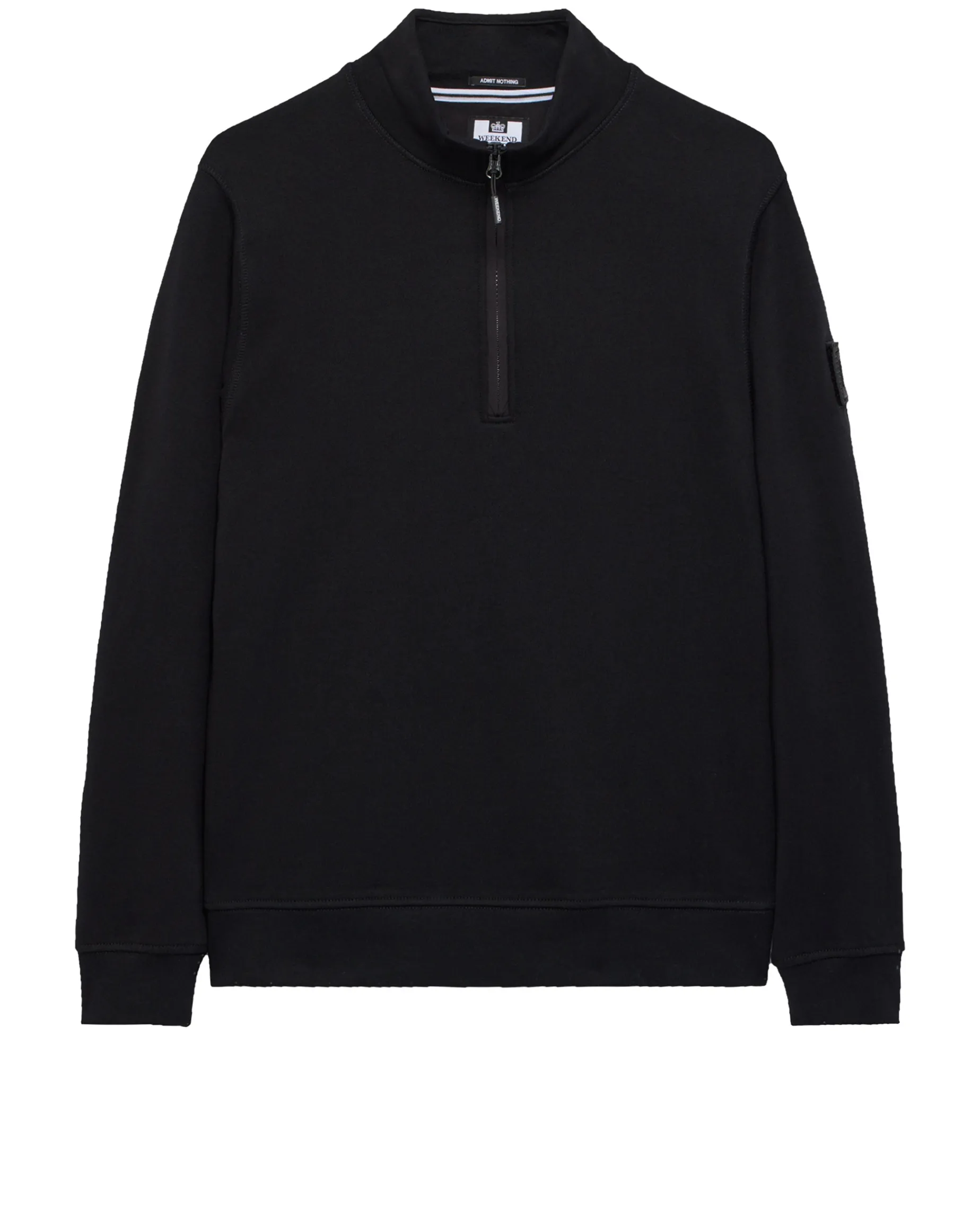 Kraviz Sweatshirt mit Viertelreißverschluss, Schwarz