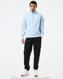 Kraviz Sweatshirt mit Viertelreißverschluss Oceanwave Blau