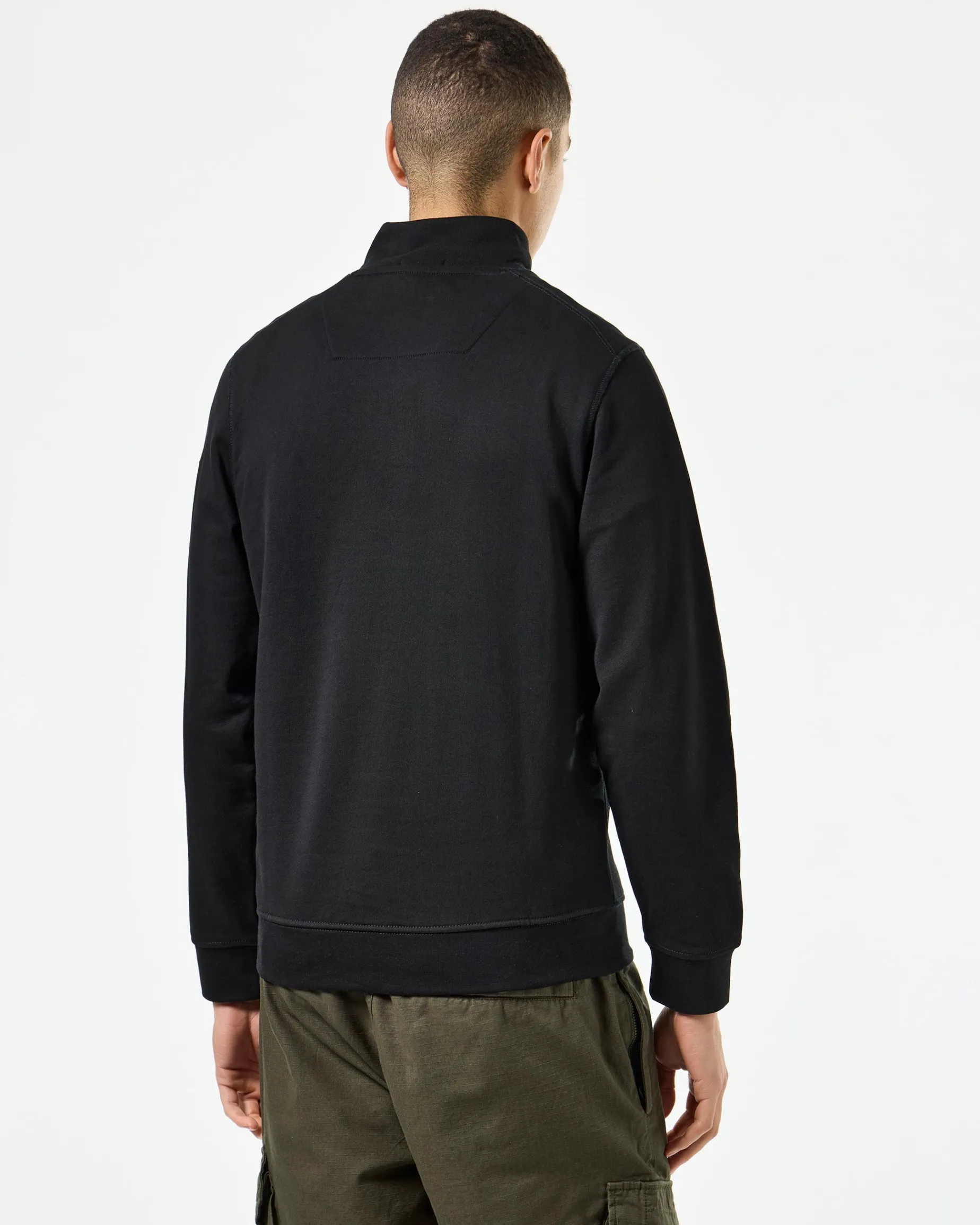 Kraviz Sweatshirt mit Viertelreißverschluss, Schwarz