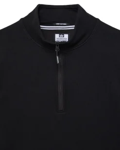 Kraviz Sweatshirt mit Viertelreißverschluss, Schwarz