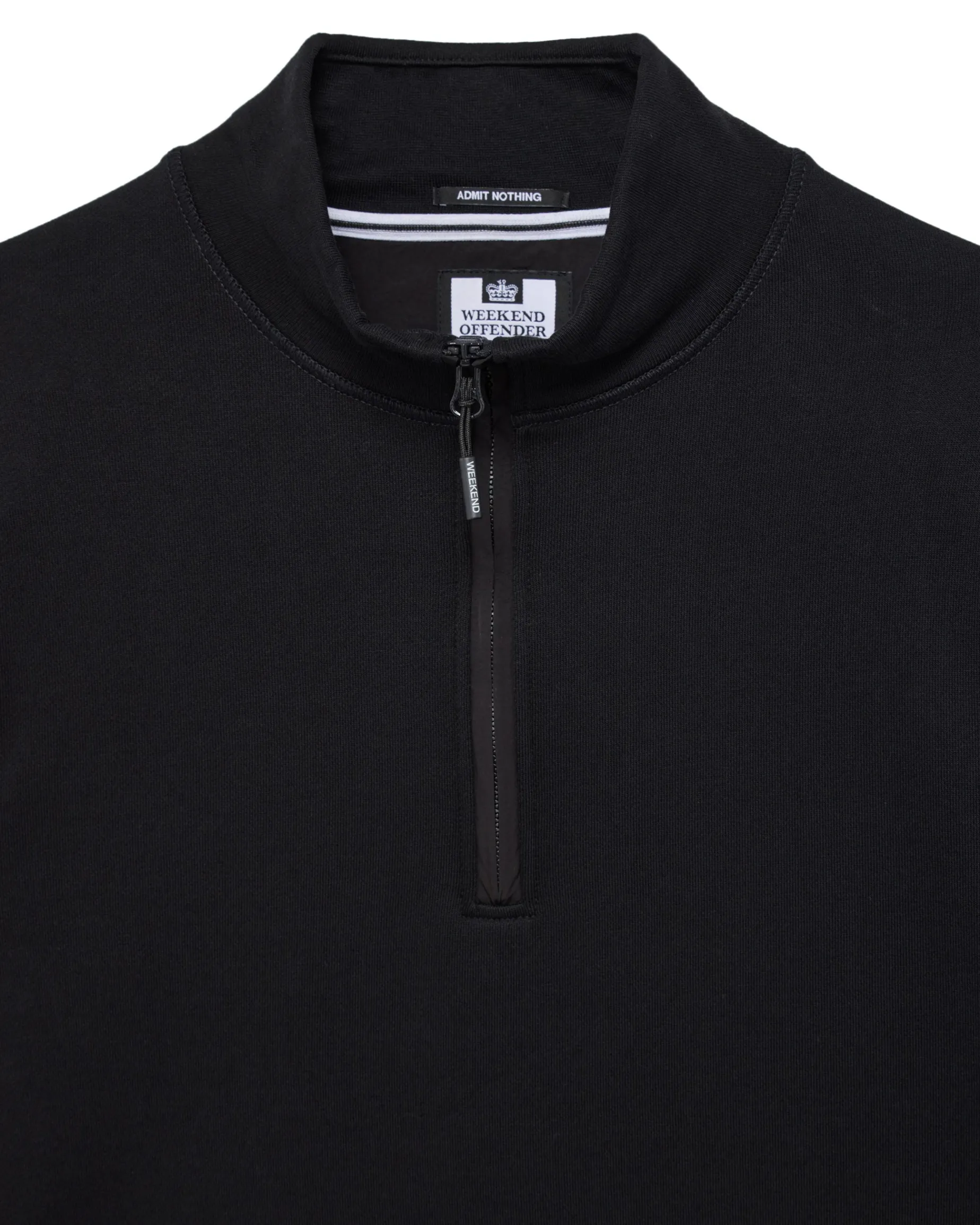 Kraviz Sweatshirt mit Viertelreißverschluss, Schwarz