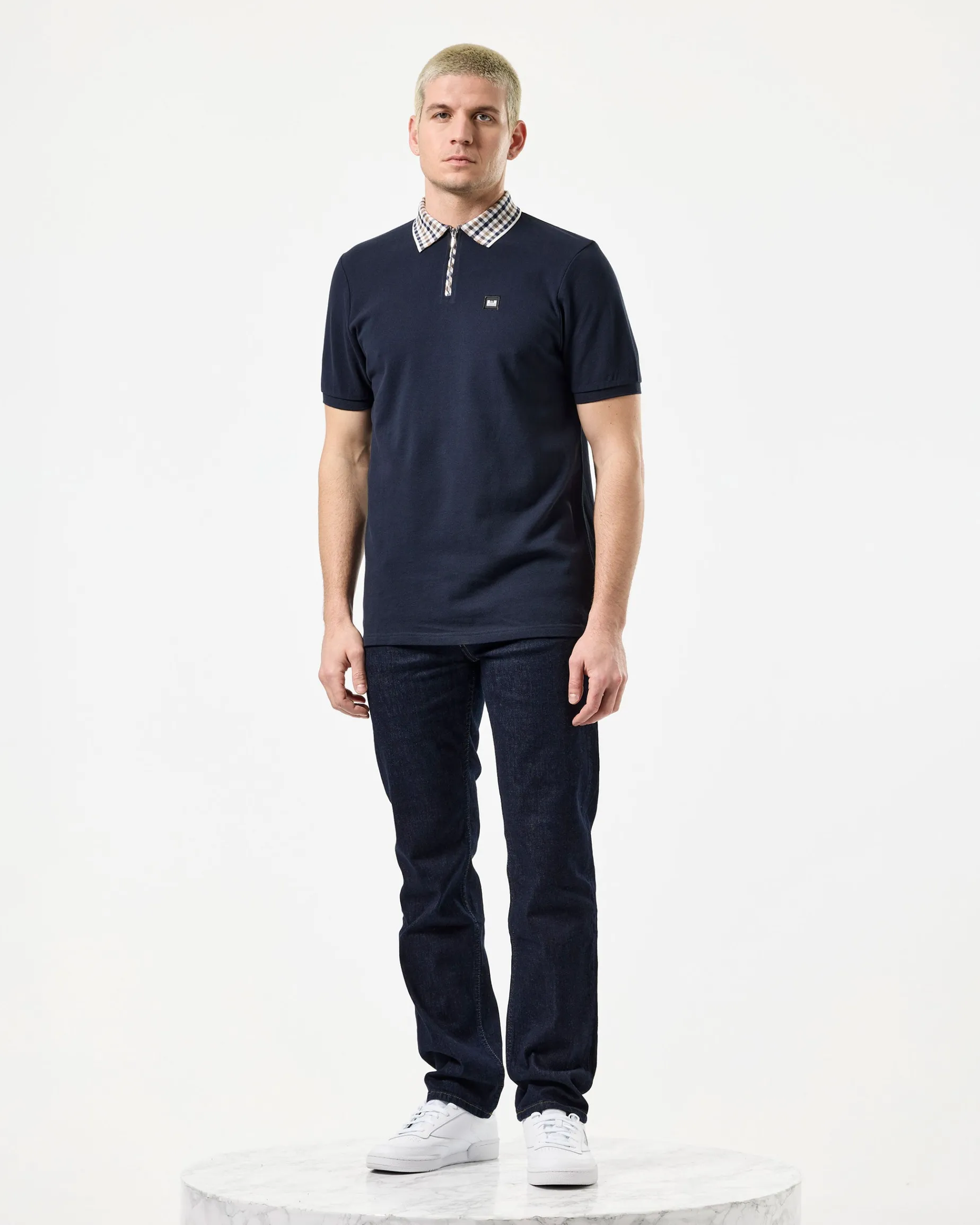 Lachine Poloshirt Marineblau/Mid House Check