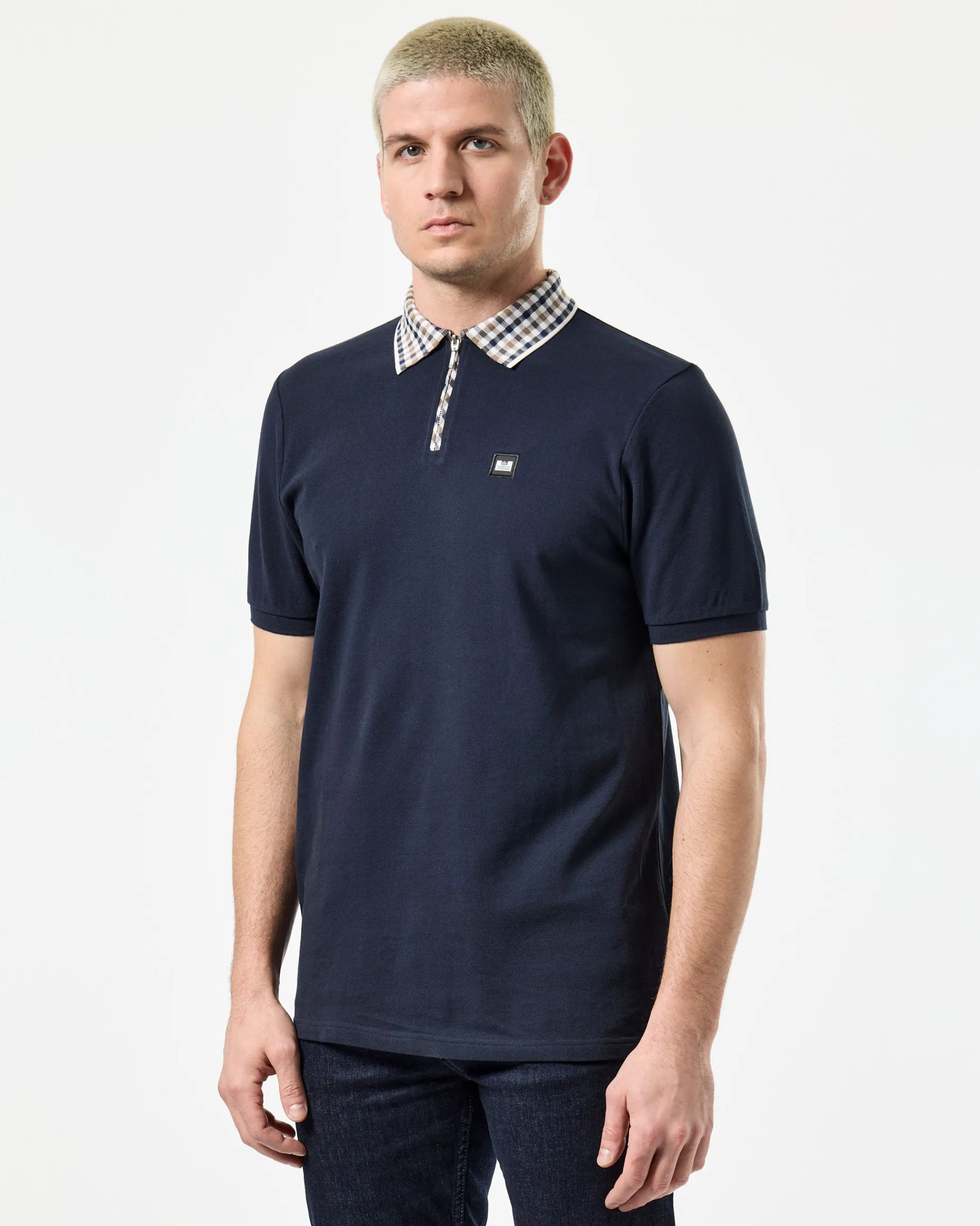 Lachine Poloshirt Marineblau/Mid House Check