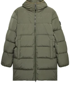 Lange Daunenjacke „Sapporo“ in Burggrün