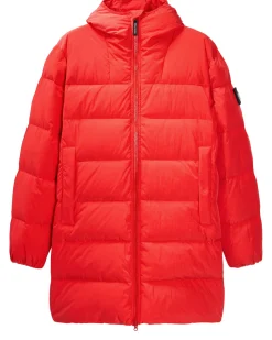 Lange Daunenjacke „Sapporo“ in Cayenne-Rot