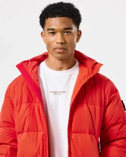 Lange Daunenjacke „Sapporo“ in Cayenne-Rot