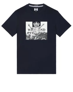 Leo Gregory – T-Shirt mit Monochrome-Grafik, Marineblau