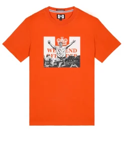 Leo Gregory T-Shirt mit Monochrome-Grafik Reines Orange