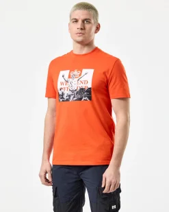 Leo Gregory T-Shirt mit Monochrome-Grafik Reines Orange