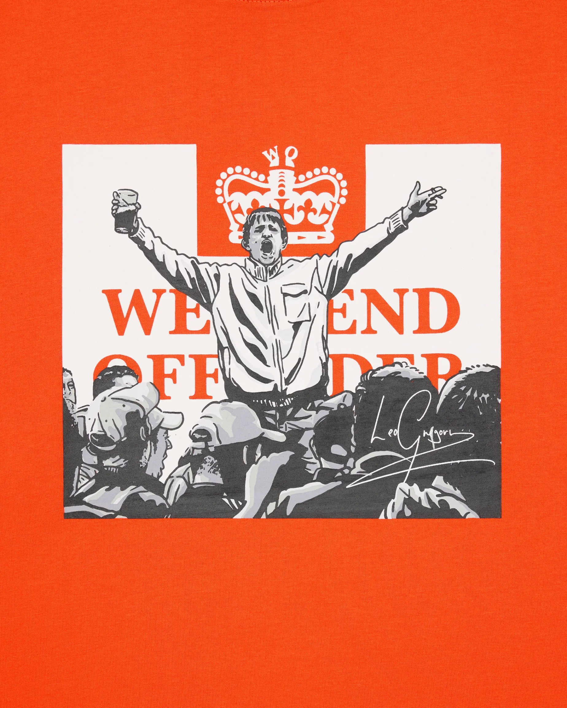 Leo Gregory T-Shirt mit Monochrome-Grafik Reines Orange