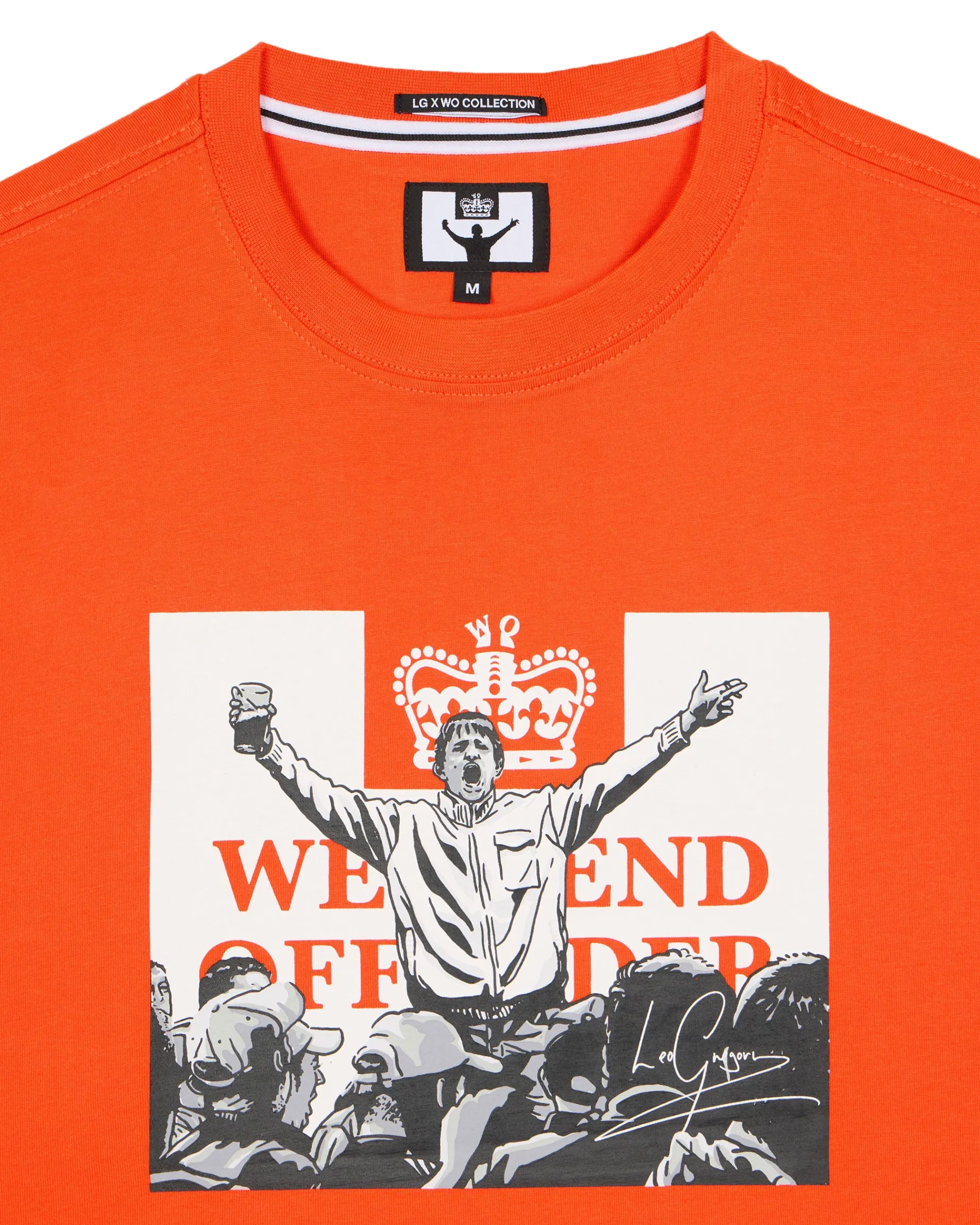 Leo Gregory T-Shirt mit Monochrome-Grafik Reines Orange