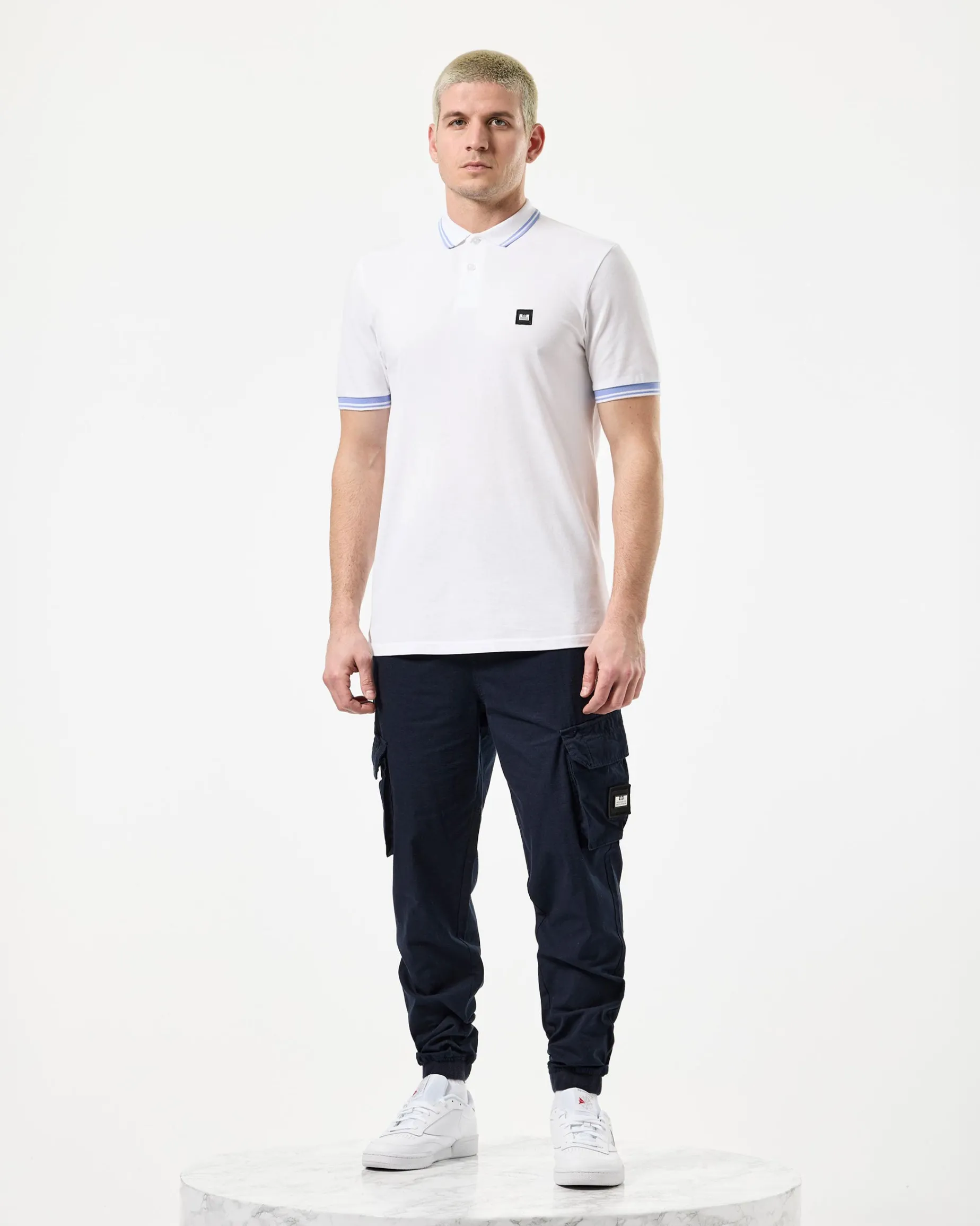 Levanto Poloshirt Weiß/Kornblumenblau
