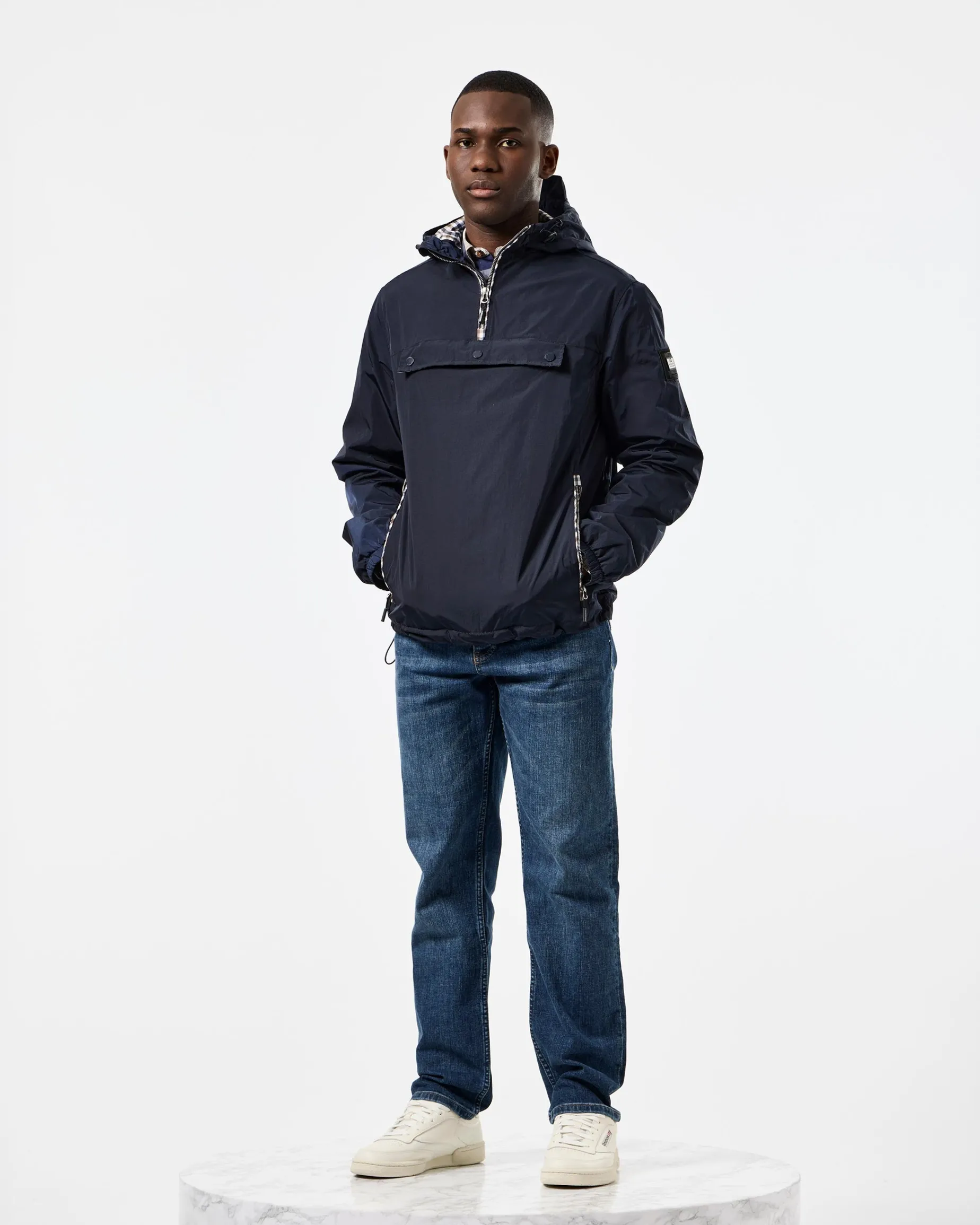Manaus Check Überkopfjacke Navy