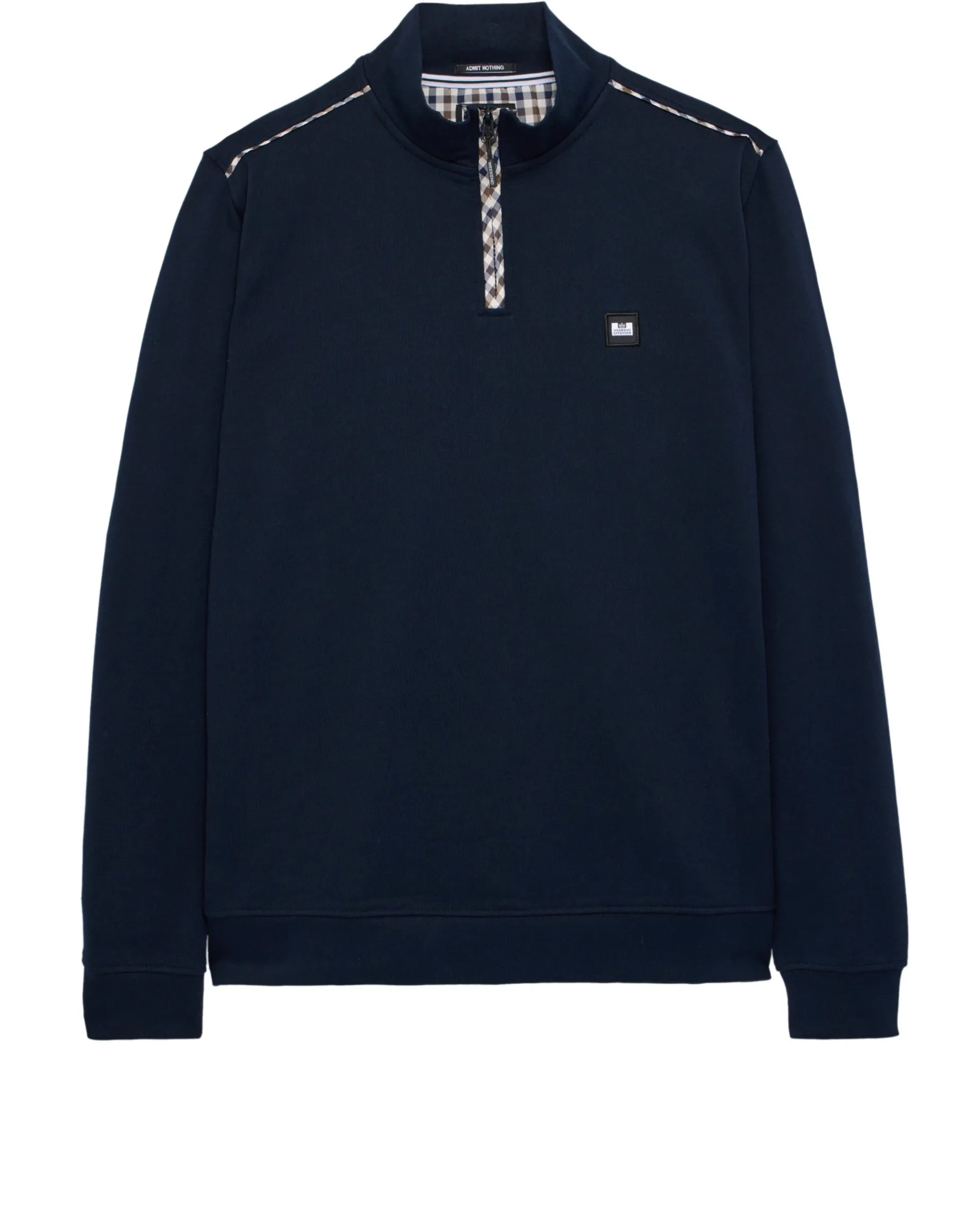 Matisa Sweatshirt mit Viertelreißverschluss Marineblau/Mid House Check