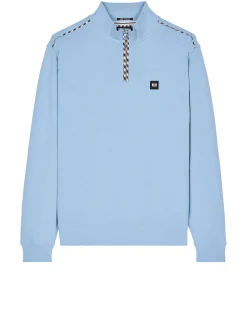 Matisa Sweatshirt mit Viertelreißverschluss Marineblau/Mid House Check