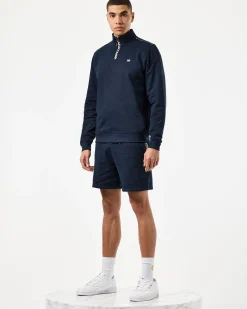 Matisa Sweatshirt mit Viertelreißverschluss Marineblau/Mid House Check