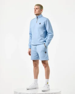 Matisa Sweatshirt mit Viertelreißverschluss Marineblau/Mid House Check
