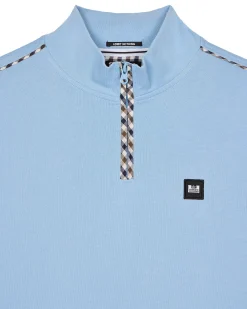 Matisa Sweatshirt mit Viertelreißverschluss Marineblau/Mid House Check