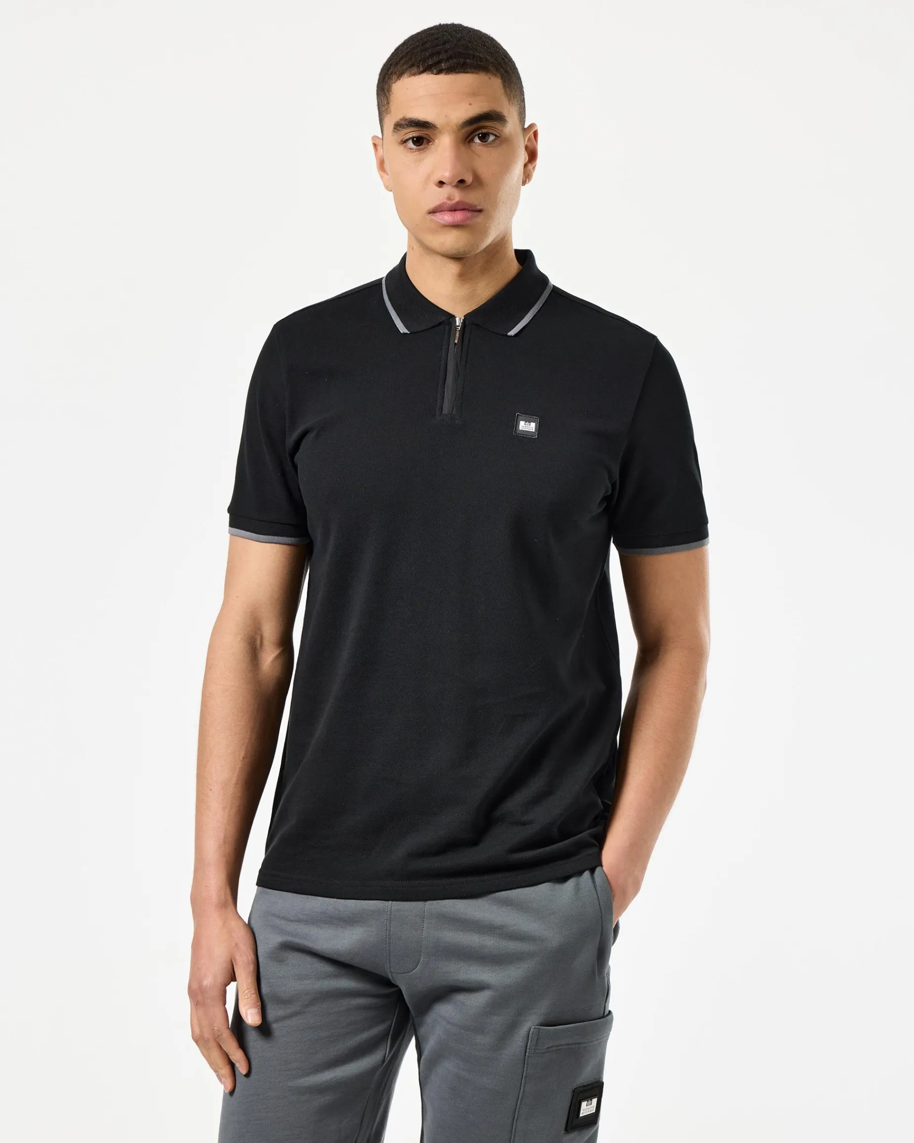 Monti Poloshirt Schwarz/Zink