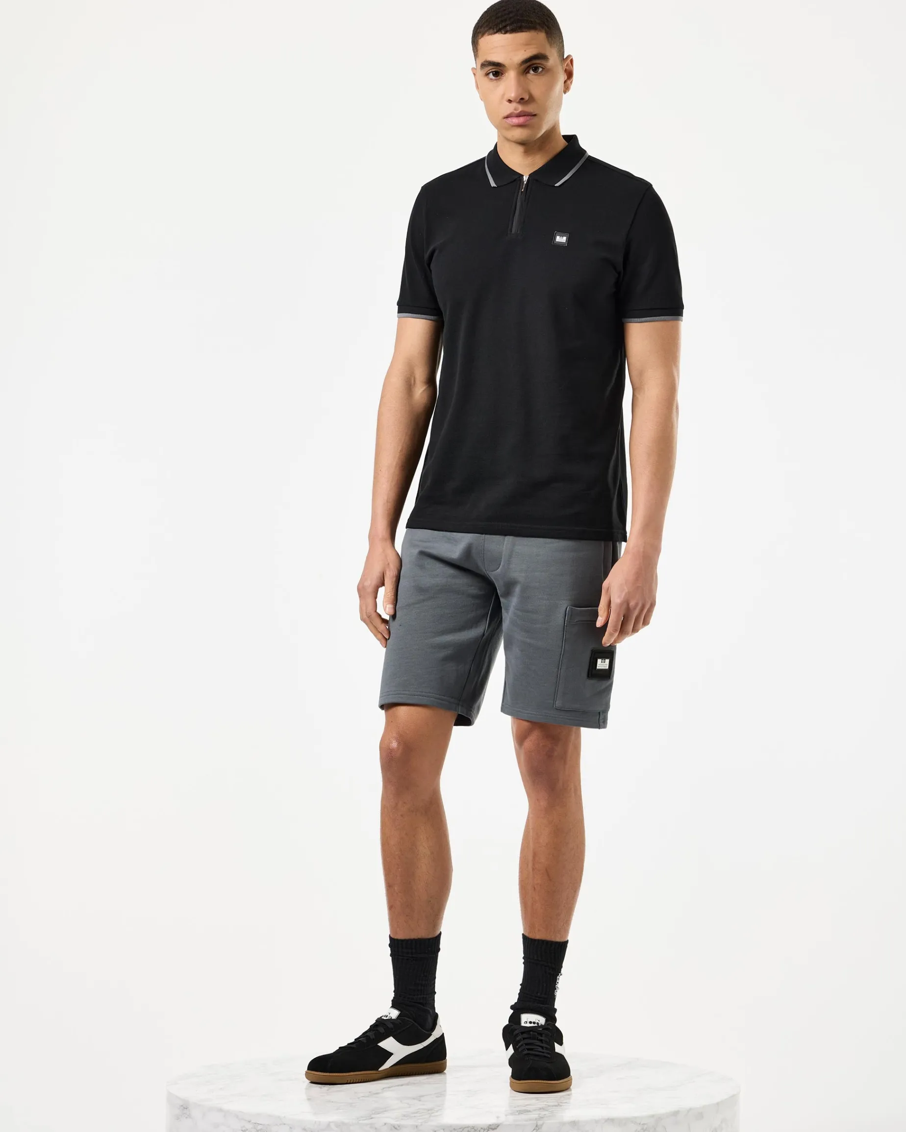 Monti Poloshirt Schwarz/Zink