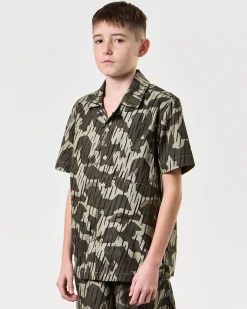 Monuriki Camo Shirt für Kinder, Castle Green Rain Camo