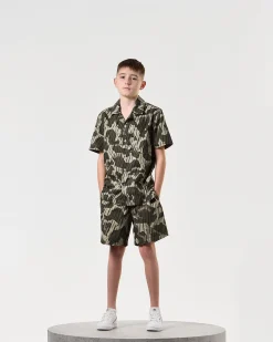 Monuriki Camo Shirt für Kinder, Castle Green Rain Camo
