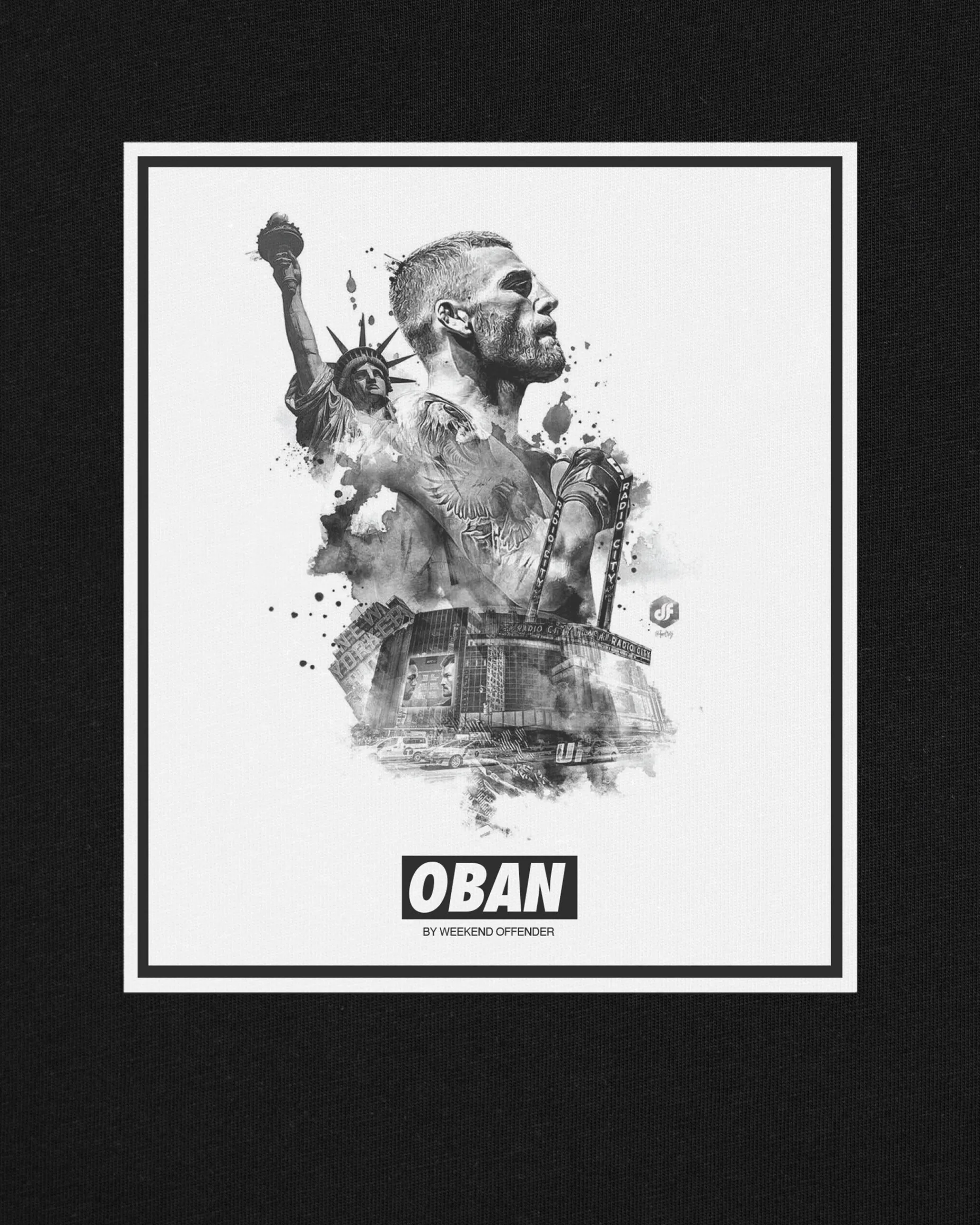 Oban Elliott Grafik-T-Shirt Schwarz