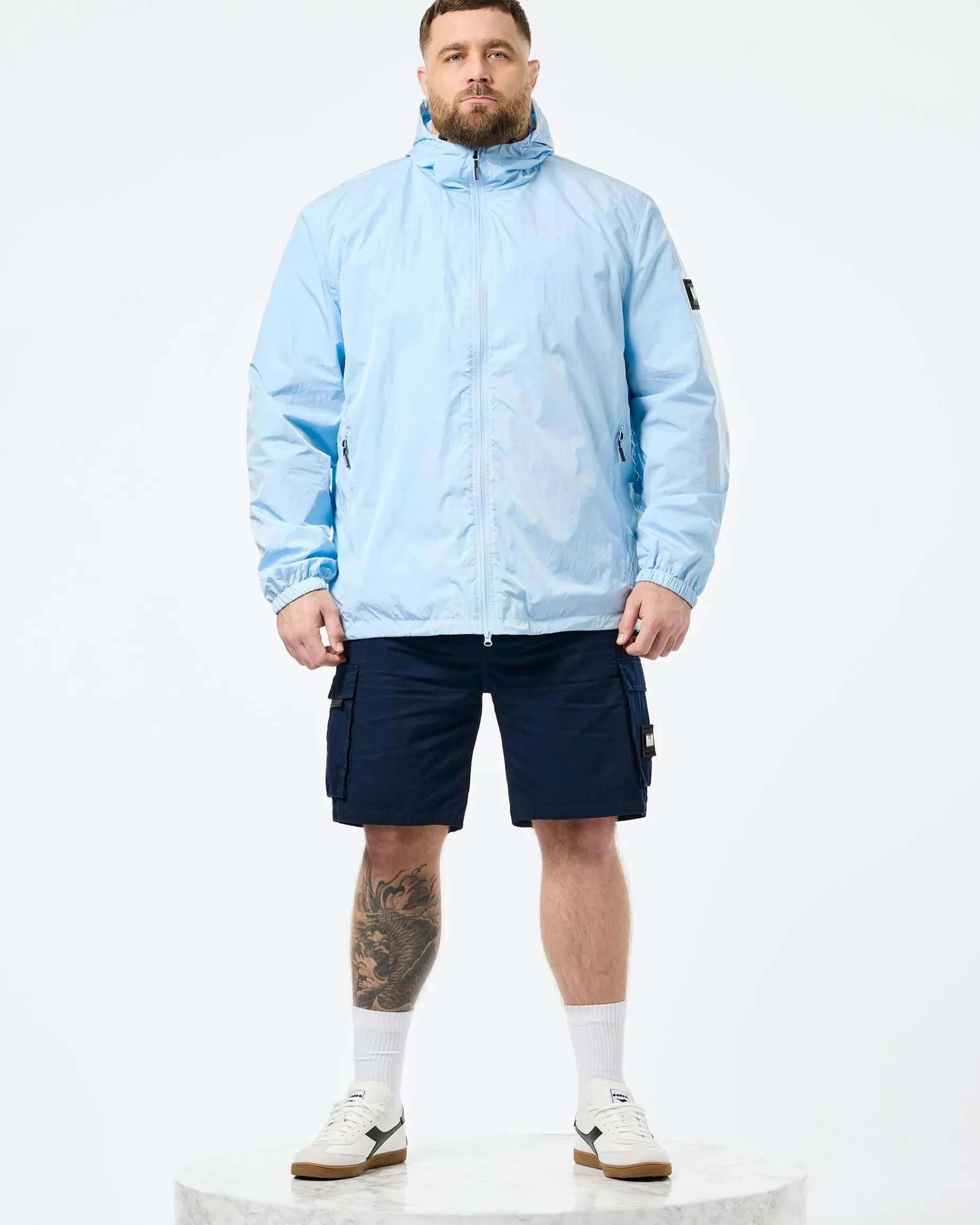 Plus Size - Technician Mesh-gefütterte Jacke Ocean Wave Blue