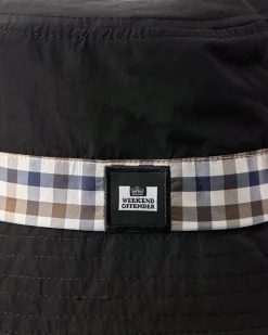 Queensland Anglerhut Schwarz/Mid House Check