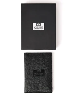 Reisepasshülle aus Leder mit Geschenkbox Schwarz