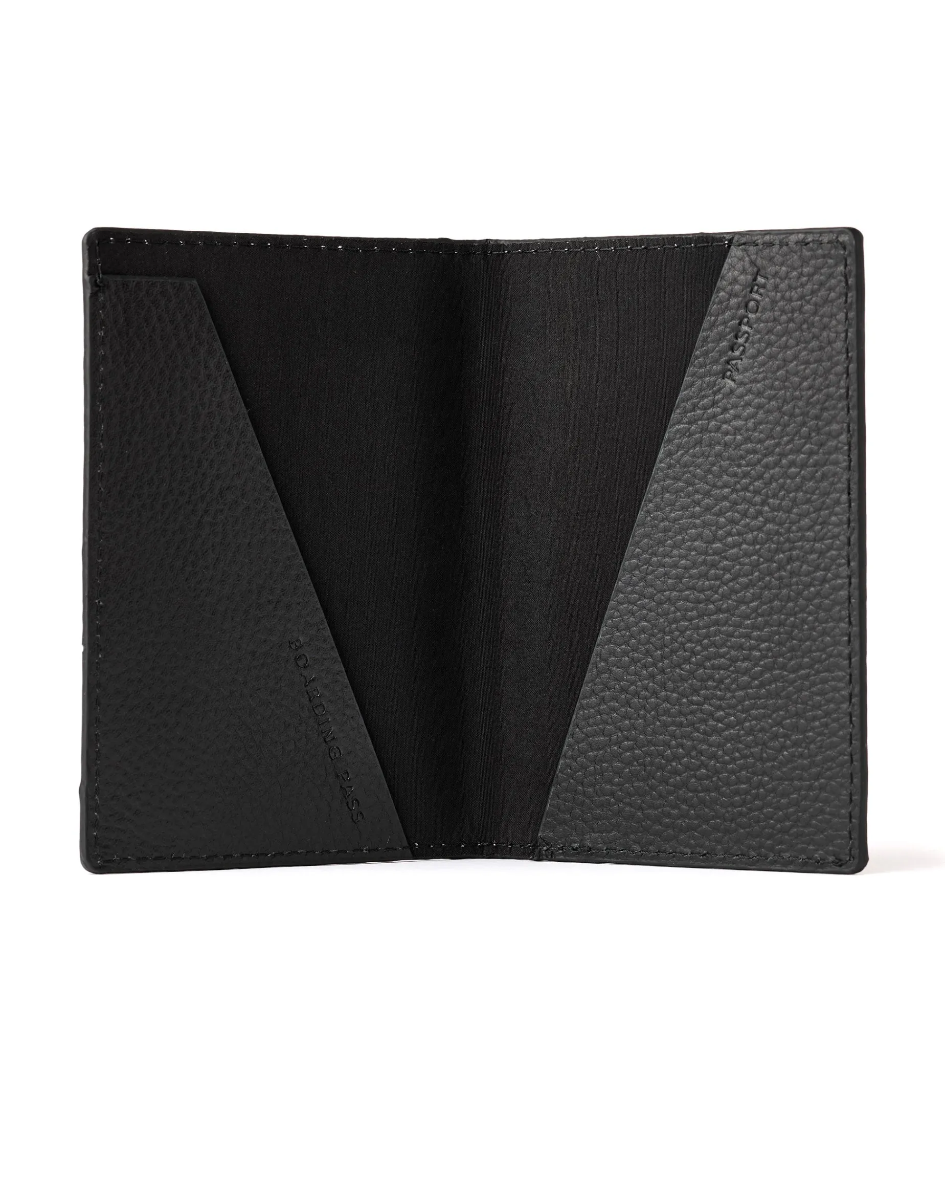 Reisepasshülle aus Leder mit Geschenkbox Schwarz